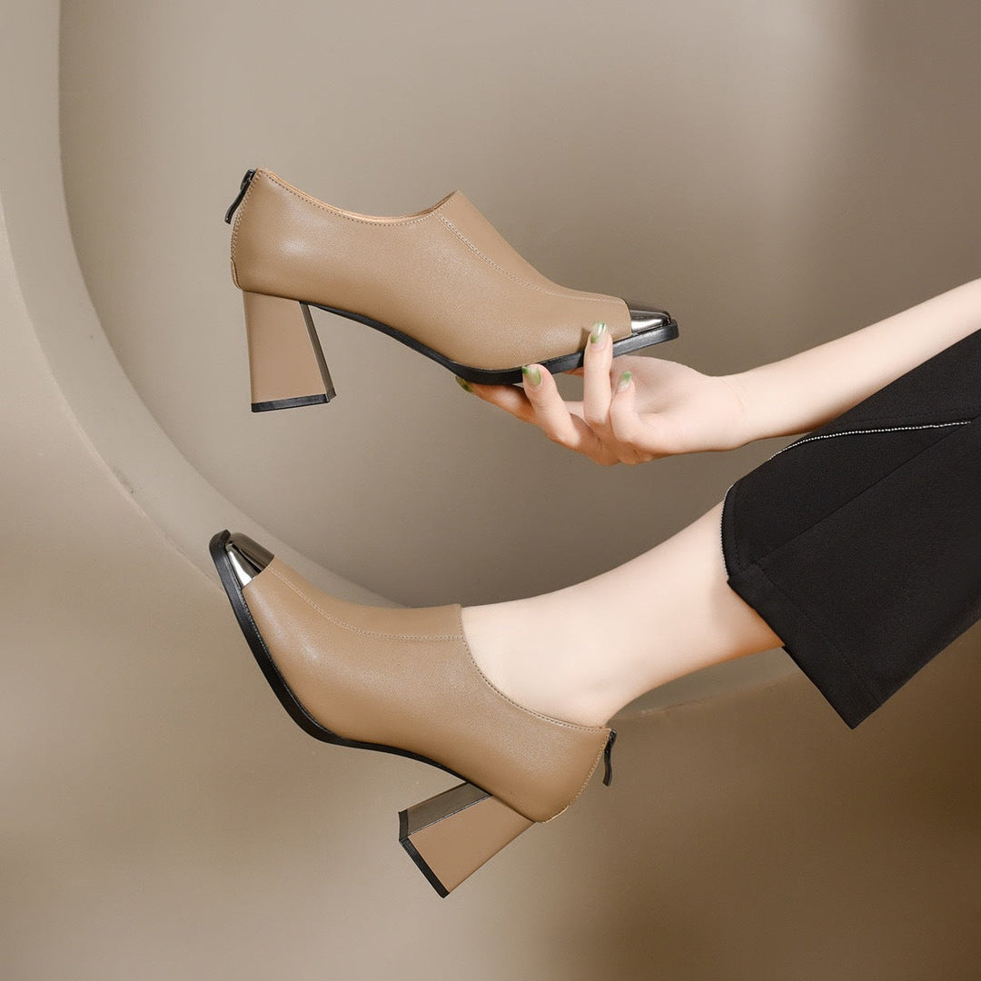 Klassische Lederoptik-Stiefeletten mit Reißverschluss EB EB