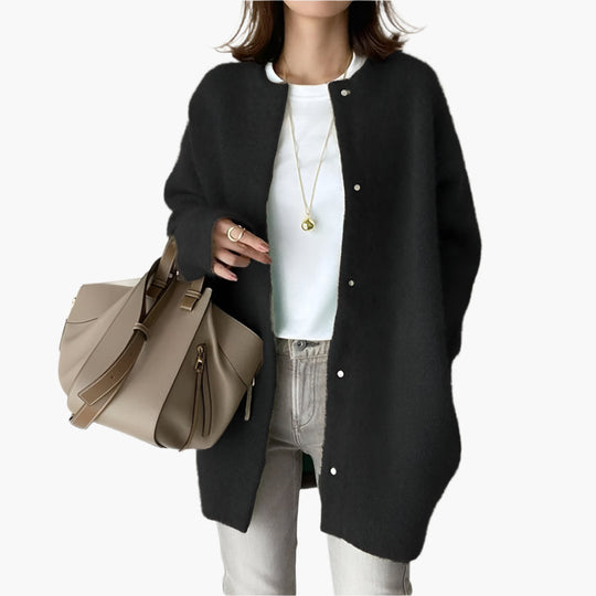 EB | Strickjacke Im Oversize-Look - Modischer Casual Cardigan für Alltag und Büro