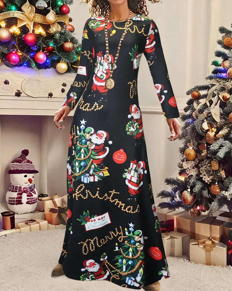 EB | Schlank Weihnachten Gedruckt Langarm