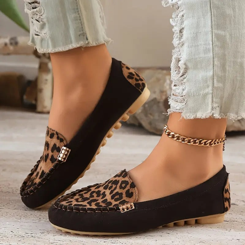 Bequeme Damen-Slipper mit wildem Leopardenprint EB EB