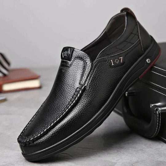 Herren Echtleder Schlupfschuhe EB
