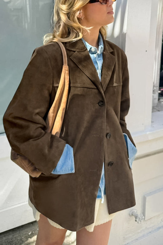 EB | Vintage Reverslose Wildlederjacke