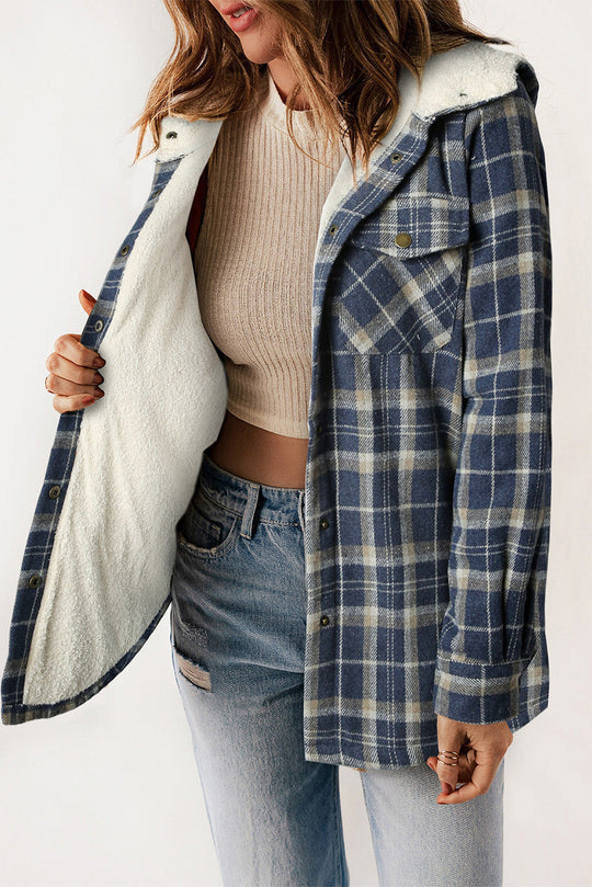 EB | Gepunktete Jacke mit Kapuze Weiches Plüschfutter Perfekt für Kalte Tage