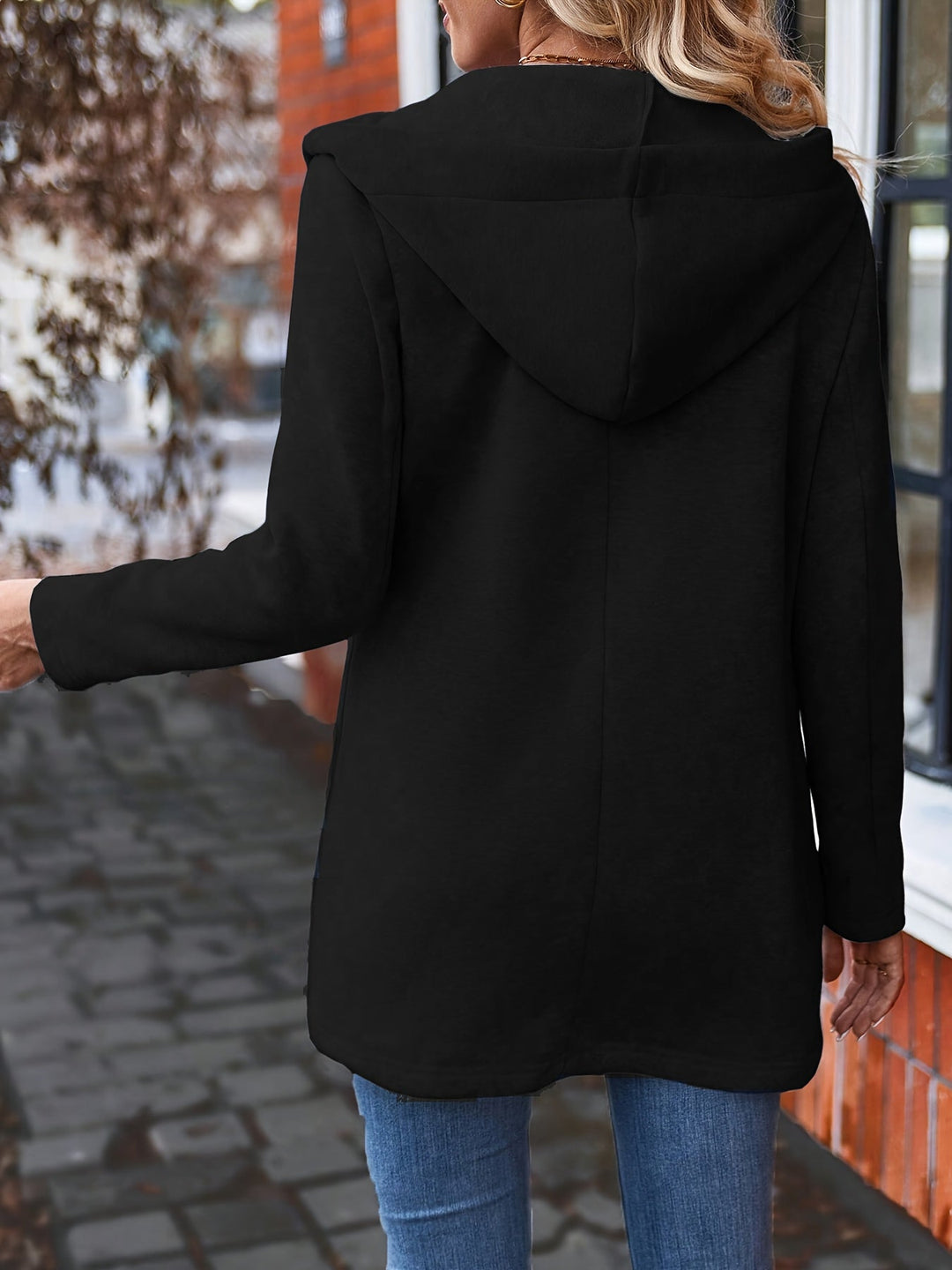EB | Reißverschlussjacke mit Kapuze Polyester/baumwolle Lässig und Komfortabel