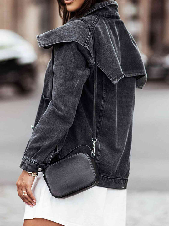 EB | Kragenhals Knopfverschluss Denimjacke