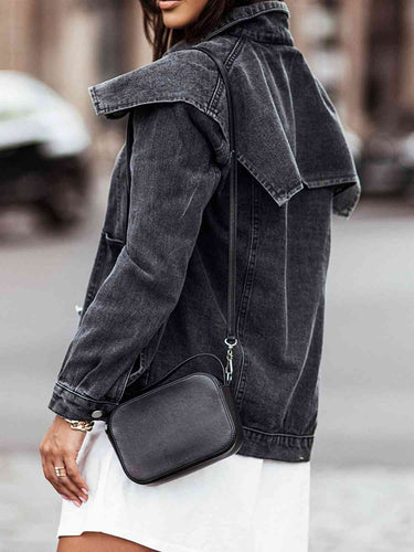 EB | Kragenhals Knopfverschluss Denimjacke