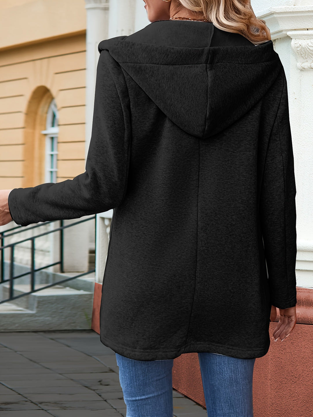 EB | Reißverschlussjacke mit Kapuze Polyester/baumwolle Lässig und Komfortabel