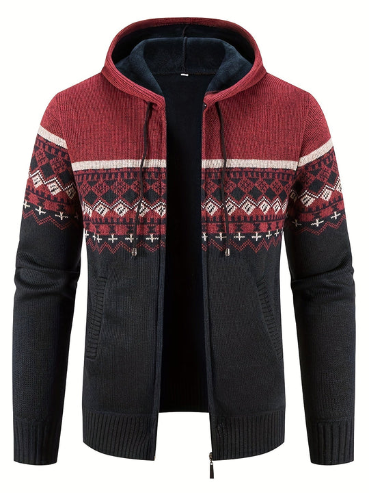 EB | Gemusterter Hoodie Baumwolle und Polyester Warm und Stilvoll