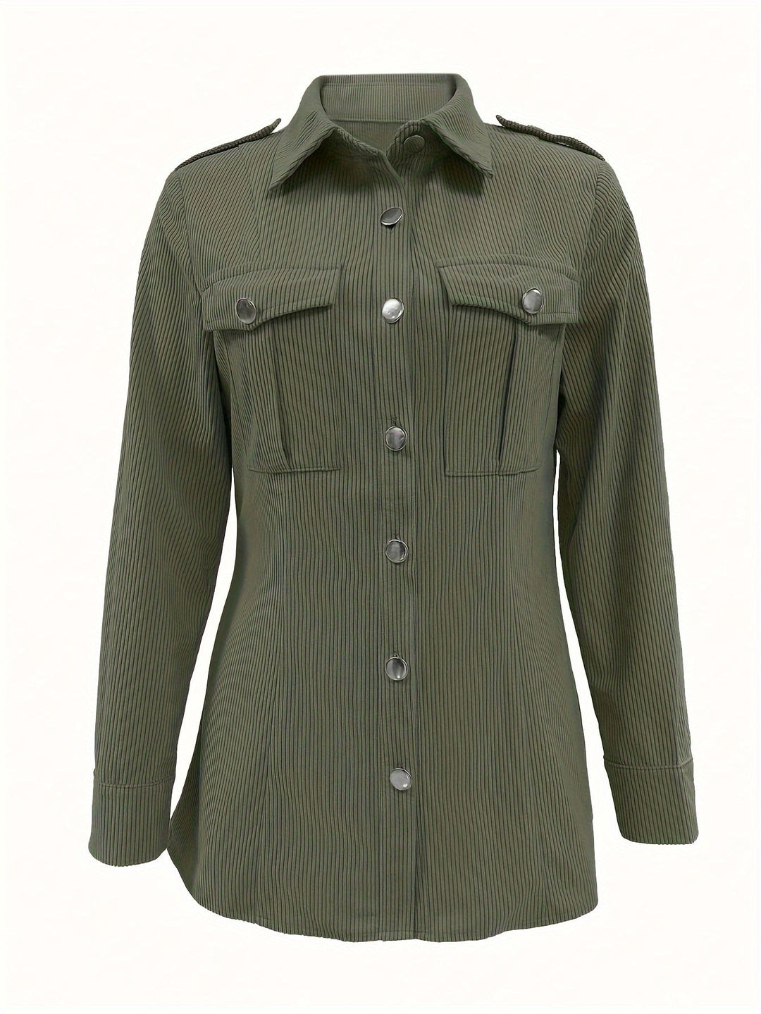 EB | Lete Jacke Aus Cord mit Druckknöpfen Polyester Lässig und Trendy