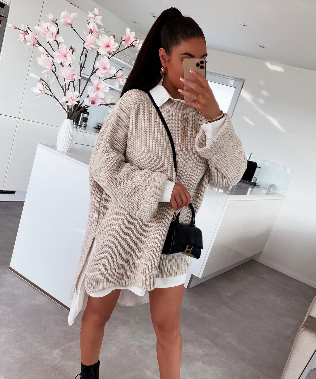 EB | Gemütlicher Oversized Strickpullover In Sanftem Beige