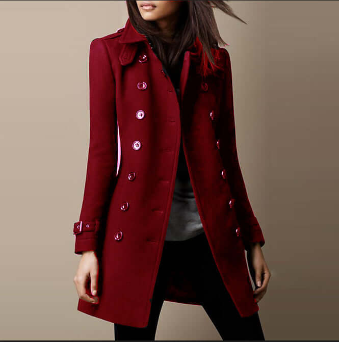 Damen Woll Wintermantel mit Klassischem Schnitt & Winterdesign | EB