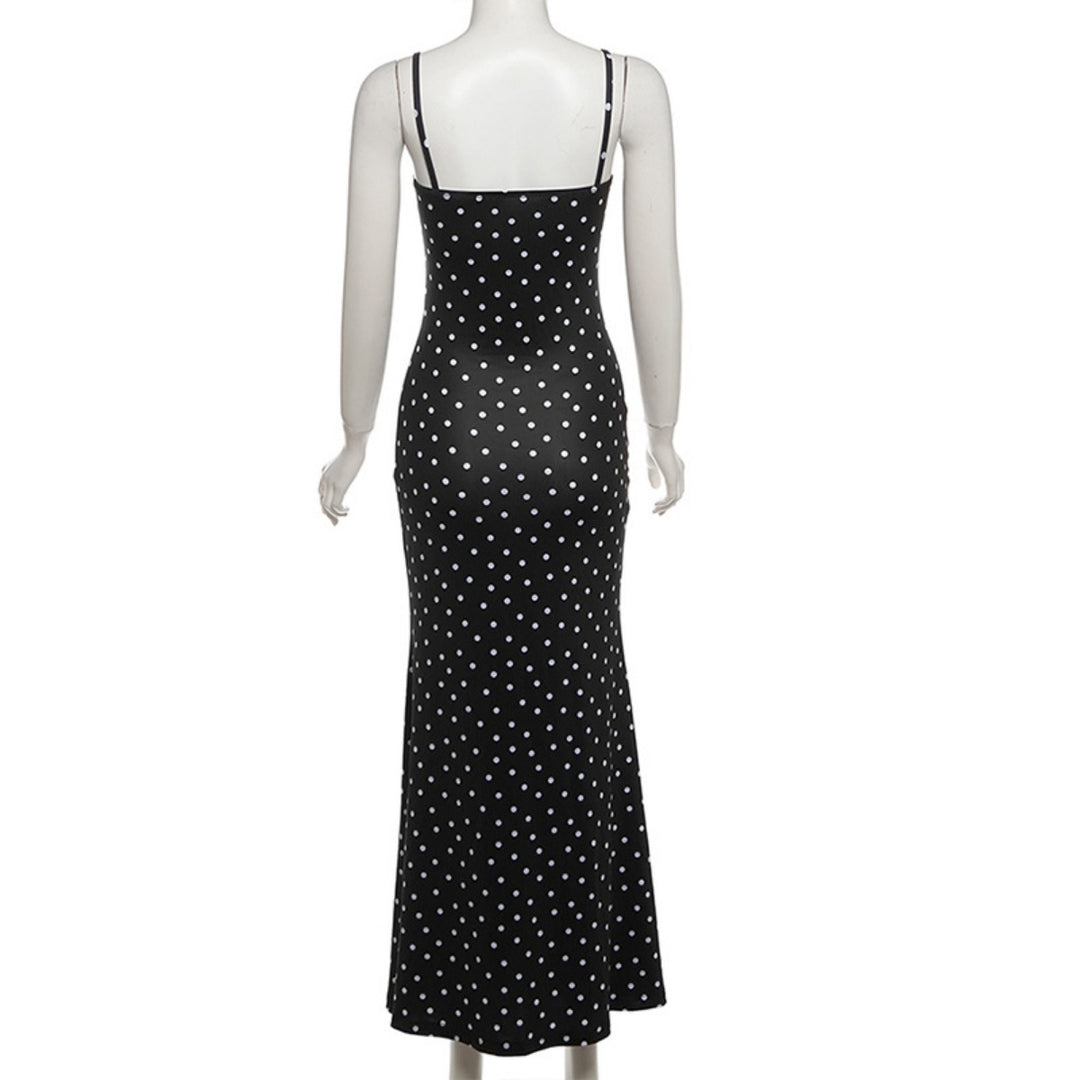EB | Kleid mit gepunkteten Strapsen mit Neckholder