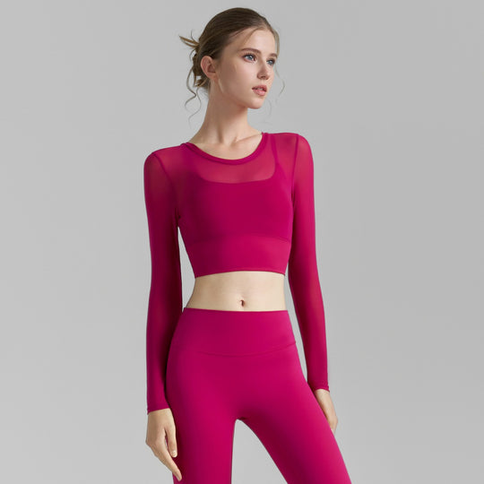 EB | Fake zwei sexy Mesh-Yoga-Kleidung