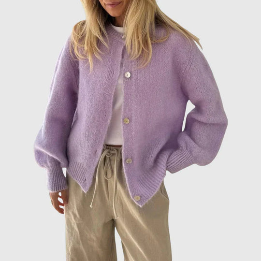 EB | Damen Cardigan mit Rundhalsausschnitt und Knopfverschluss