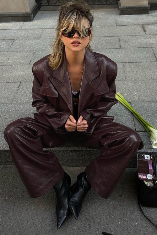EB | Spitzenreversjacke Leder Set