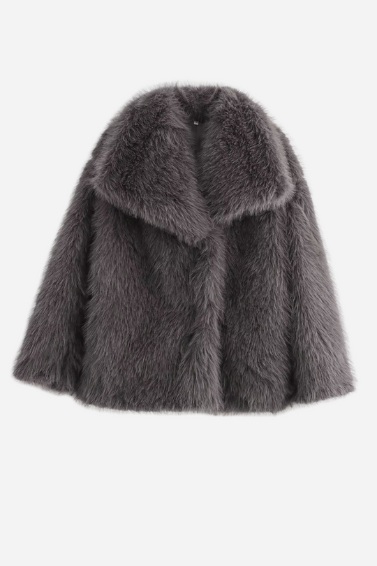 EB | Faux-Fur-Schalkragenjacke