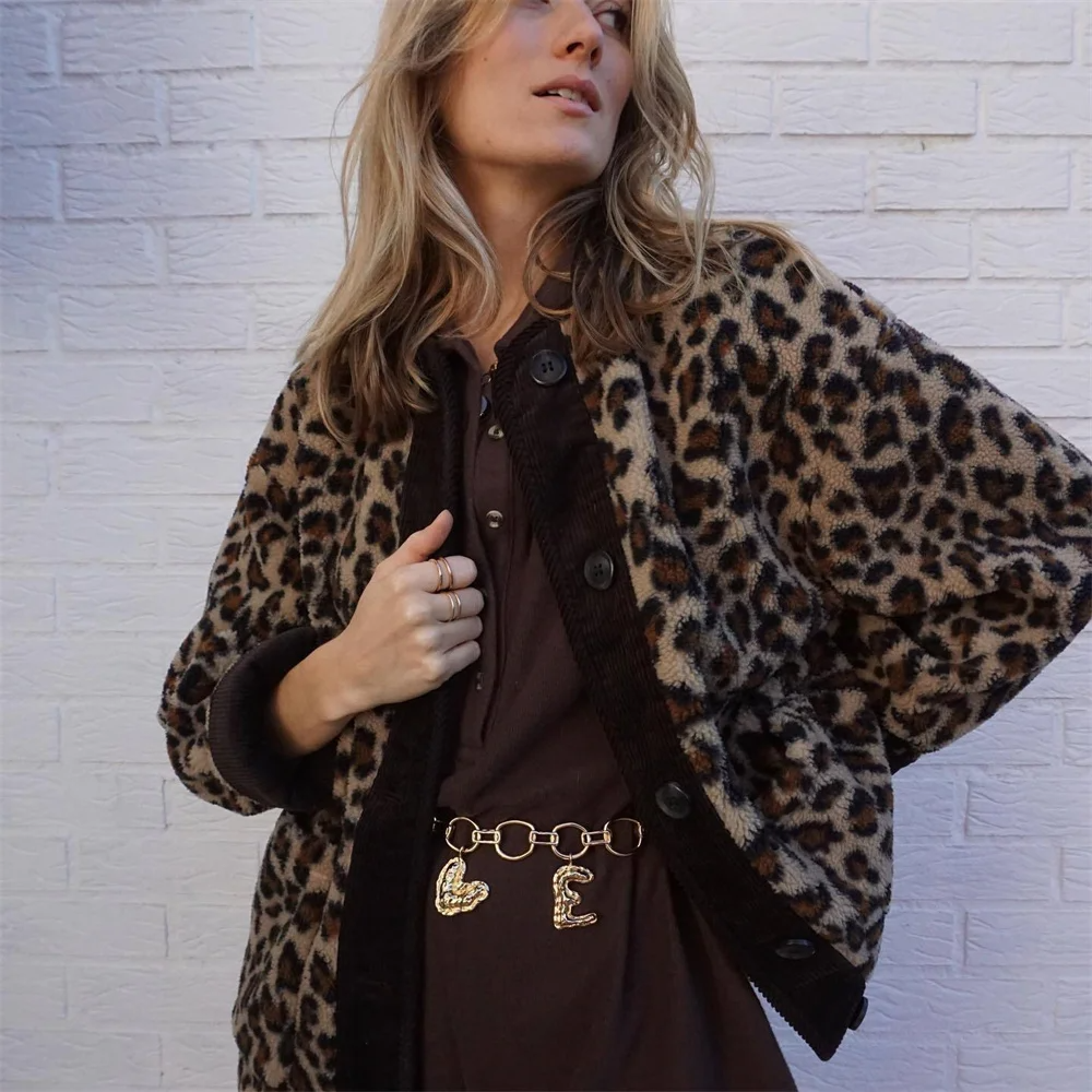 EB | Damen Leopardenmuster Herbstjacke