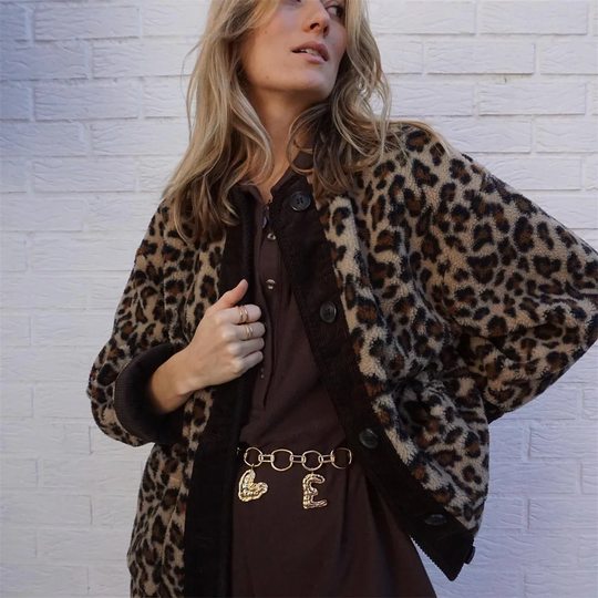 EB | Damen Leopardenmuster Herbstjacke