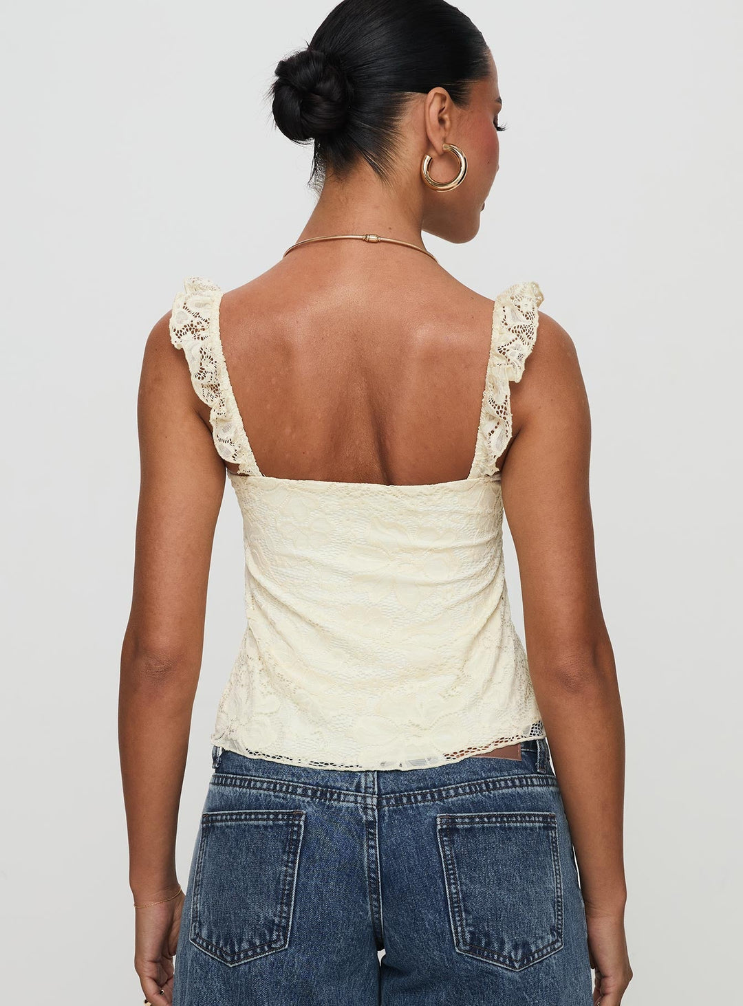 EB | Damen Zartes Spitzenoberteil Elegantes Design