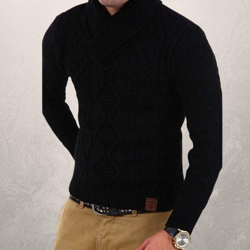 EB | Wollschal Kragen Pullover Kabelstrick Winterpullover