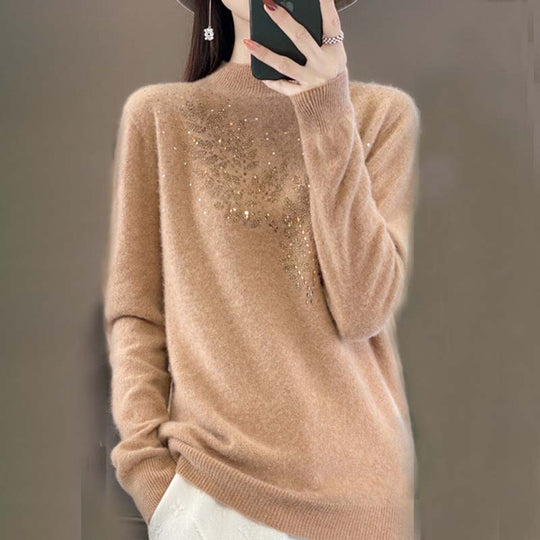 EB | Strickpullover Mit Zartem Blättermuster