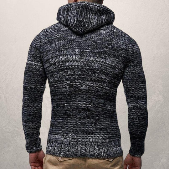 EB | Wool Kabelstrick Kapuzenpullover Slim Passform Pullover