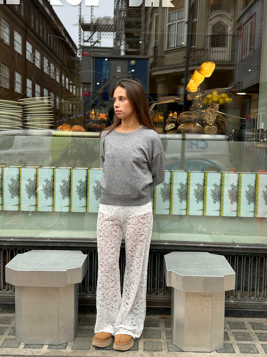 EB | Elegante Damenhose mit Spitze und Weitem Bein