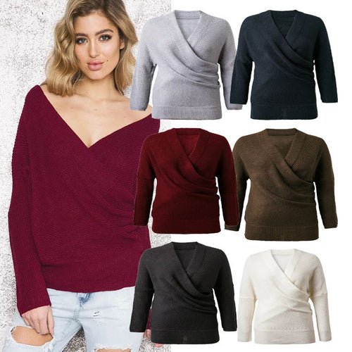 Damen Strickpullover mit schulterfreiem Design und lässigem Relaxed Fit EB