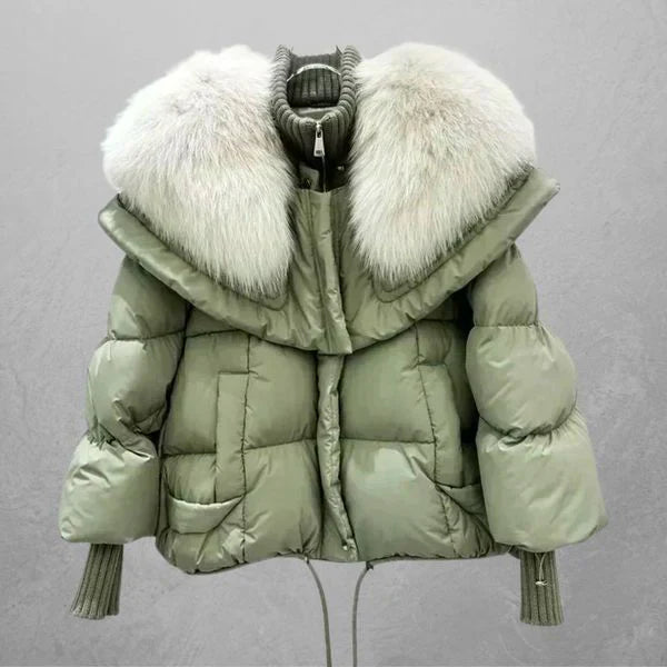 EB | Warme, Wattierte Fell-Daunenjacke für Damen