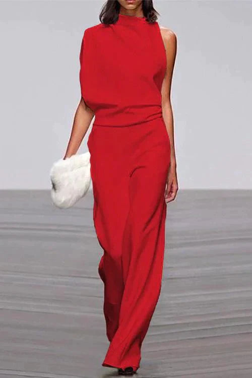 EB | Rosiedress Cowl Neck One Shoulder Batwing Sleeve Party Suit