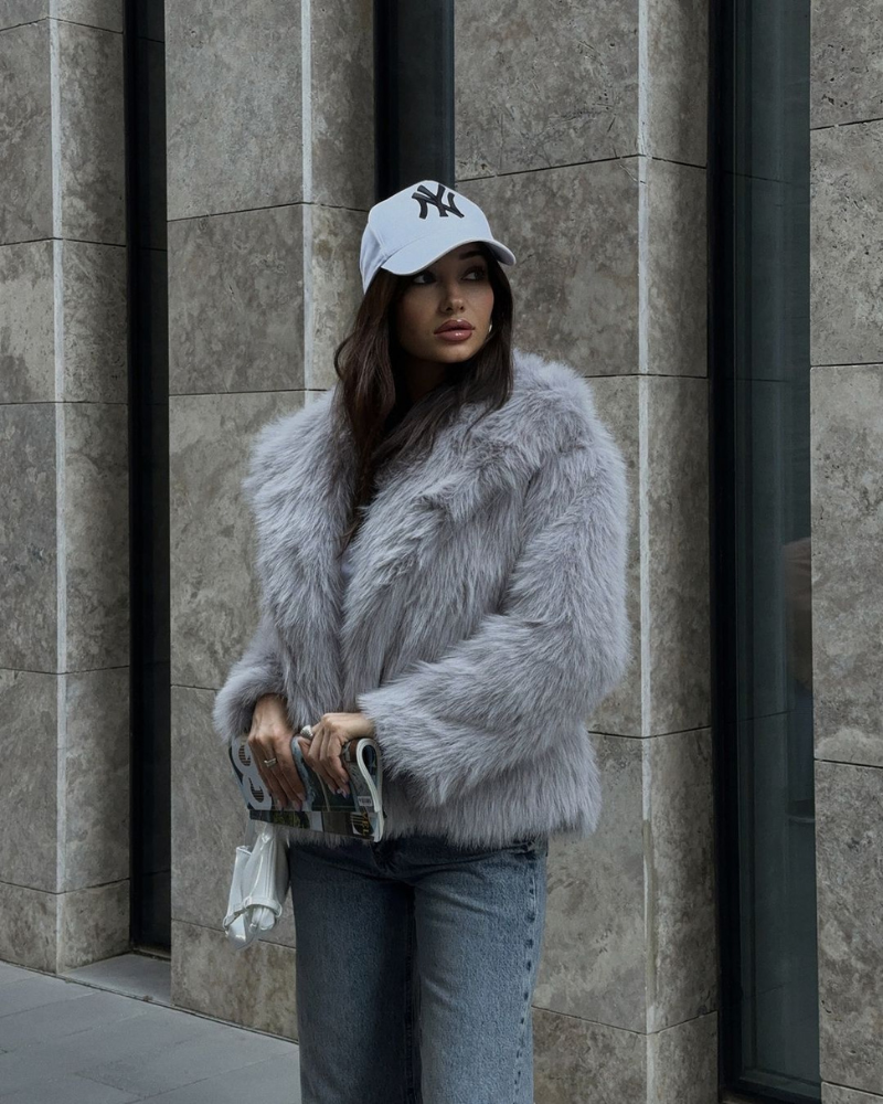 EB | Flauschige Fell Jacke Damen