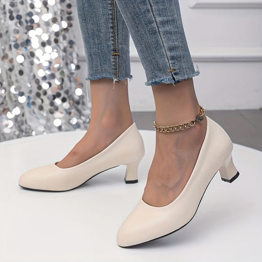 EB | Stilvolle Damen Pumps mit Spitzem Zeh und Blockabsatz