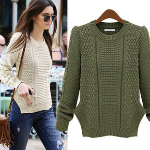 Damen Grobstrickpullover mit strukturiertem Muster und lässigem Schnitt EB