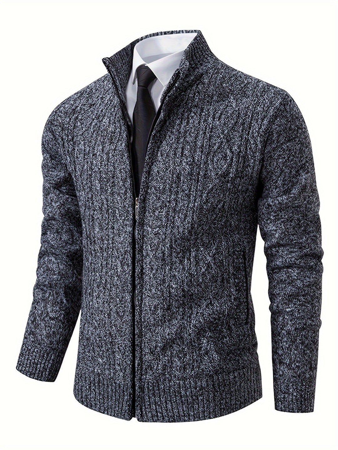EB | Strickcardigan mit Reißverschluss und Muster Acryl Bequem und Warm