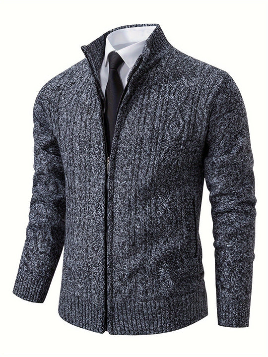 EB | Strickcardigan mit Reißverschluss und Muster Acryl Bequem und Warm
