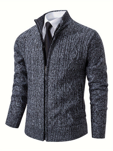 EB | Strickcardigan mit Reißverschluss und Muster Acryl Bequem und Warm