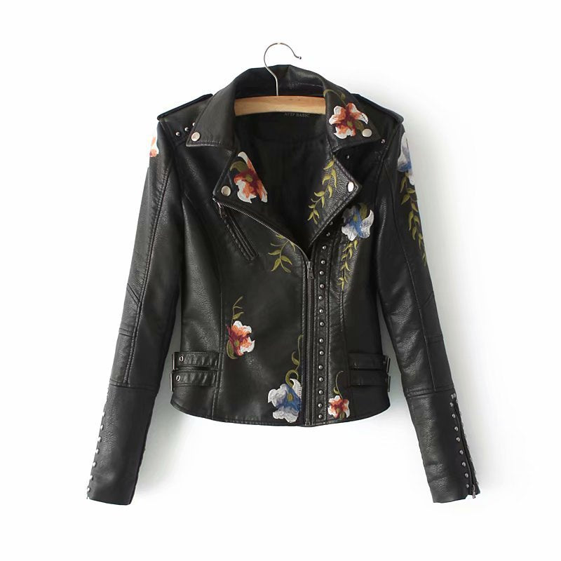 EB | Bestickte Verziert Veganlederjacke