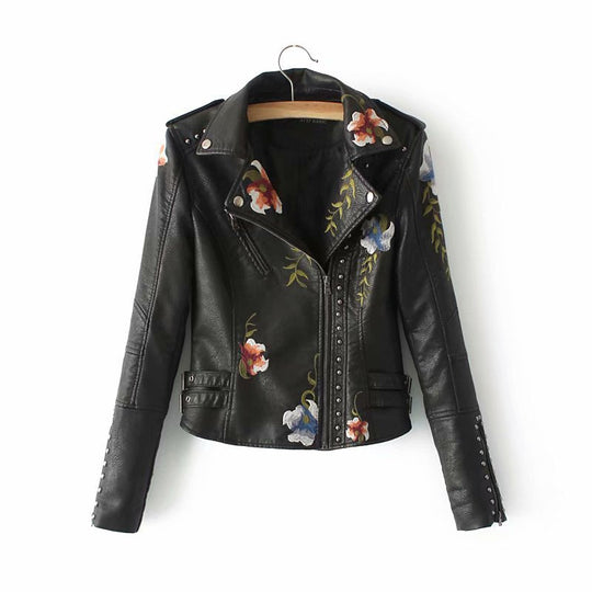 EB | Bestickte Verziert Veganlederjacke