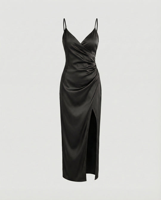 Damen Maxikleid mit tiefem Schlitz