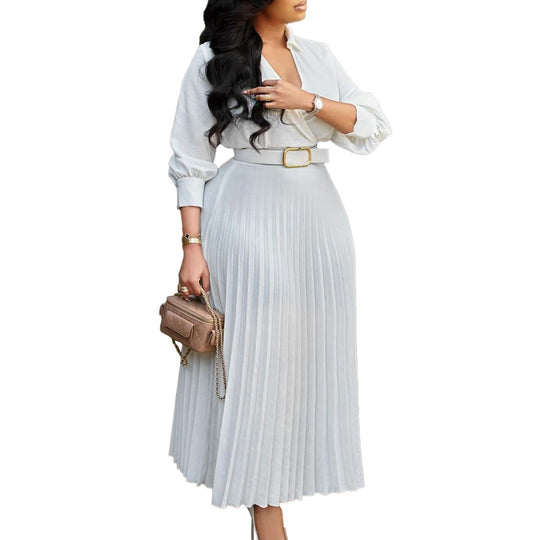 EB | Women 's solide Farbe große Größe Kleid