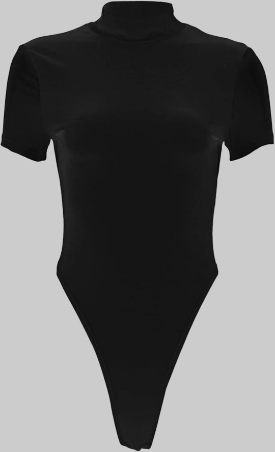 Damen Figurbetonter Body mit hohem Kragen EB