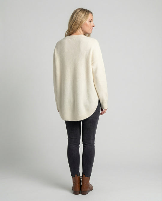 EB | Pullover - Damen Herbst Mid-Length Oversized Pullover