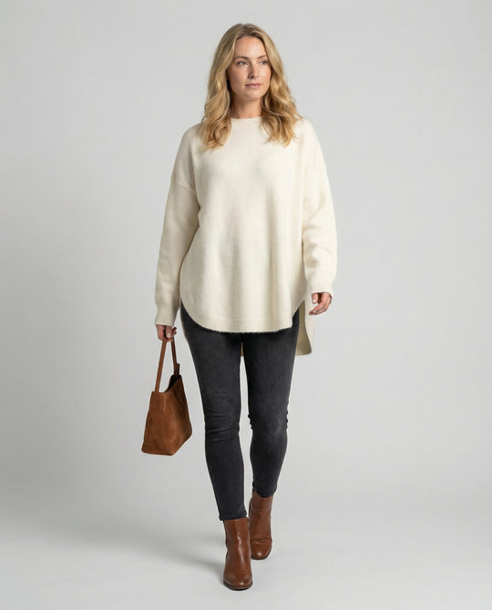 EB | Pullover - Damen Herbst Mid-Length Oversized Pullover