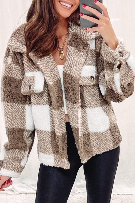 EB | Weiche Teddyjacke mit Muster Komfortabel und Stilvoll Perfekt für Den Alltag