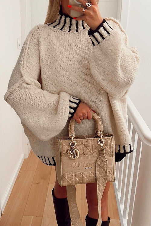 EB | Gemütlicher Rollkragenpullover mit Farbblockmuster