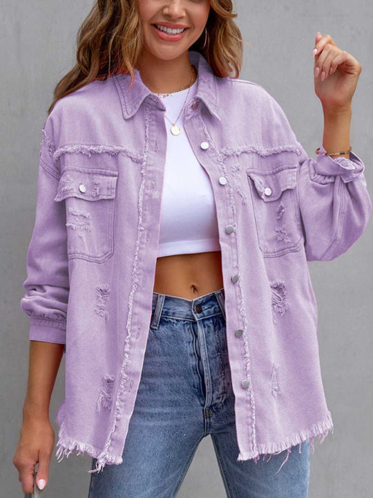EB | Distressed Drop Shoulder Denimjacke
