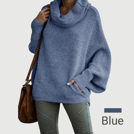 EB | Gemütlicher Batwing-Pullover mit Wasserfallausschnitt und Taschen