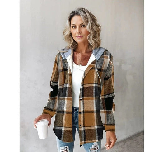 EB | Gemütlicher Kariert Hoodie mit Kordelzug für Frauen