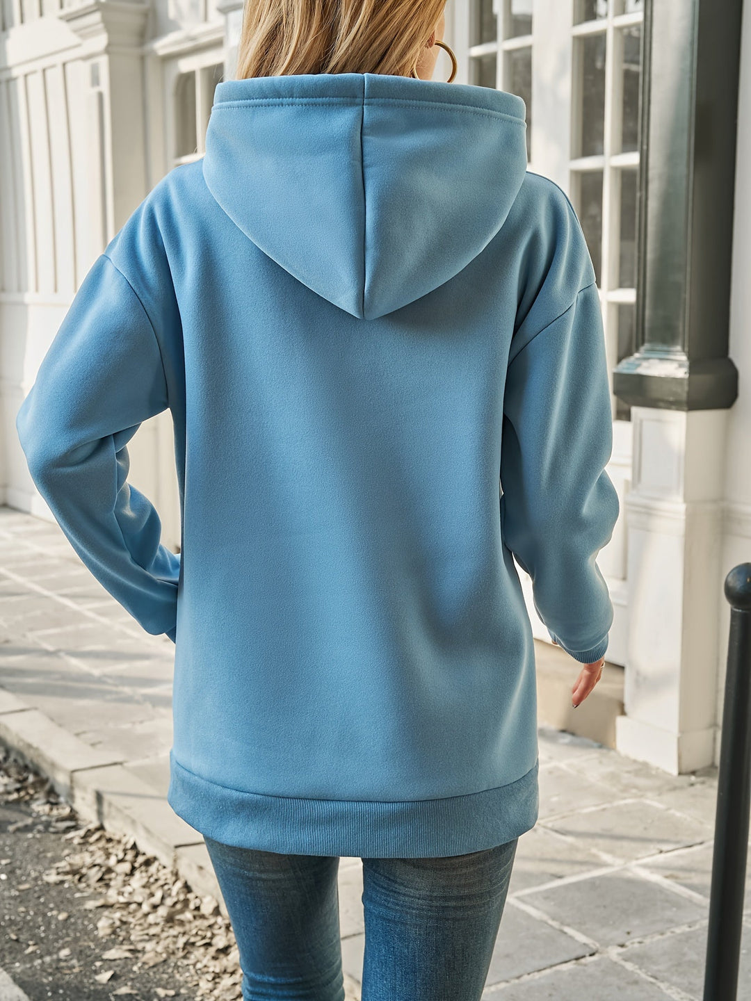 EB | Hoodie mit Druck Baumwollmischung Lässiger Stil