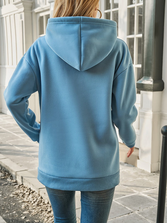 EB | Hoodie mit Druck Baumwollmischung Lässiger Stil